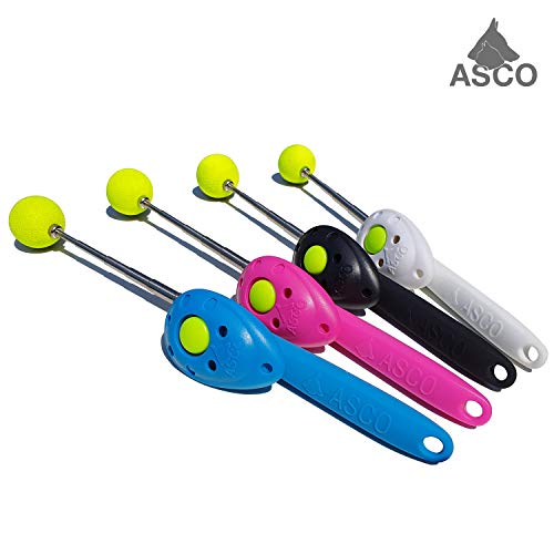 ASCO Target Stick ClickStick®, Target Stick con clicker extraíble, diseño telescópico para Perros, Gatos y Caballos, Entrenamiento con clicker, Negro AC01TCS