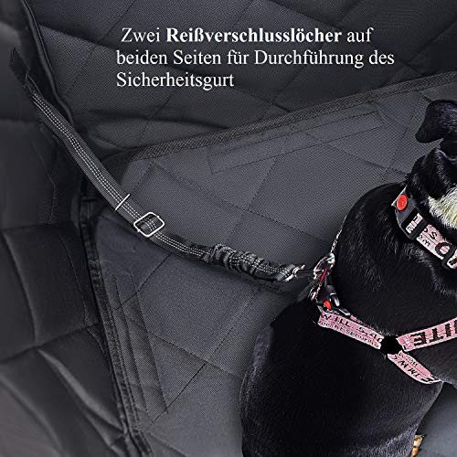 Asiento de Automóvil para Perros con Lados Robustos y Cinturón de Seguridad para Perros, Fundafunda Impermeable para Asiento Trasero de Coche para Mascotas para Perros Pequeños y Medianos
