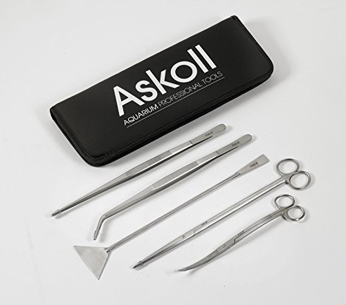 Askoll 005054 Kit de Accesorios, Tijeras + Pinzas + espátula para el Cuidado del Acuario