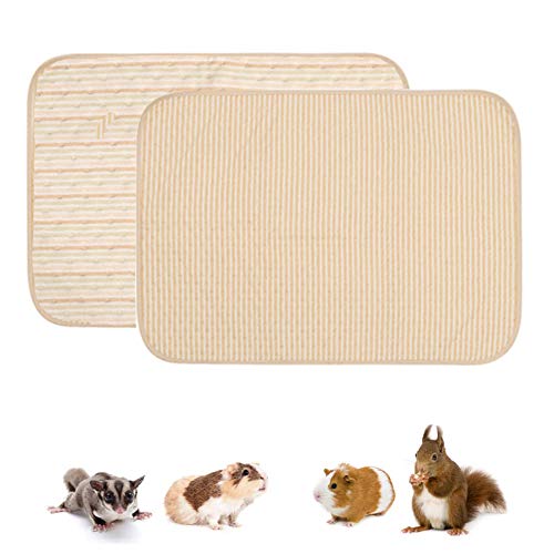 ASOCEA Paquete de 2 forros de forro polar para jaulas de conejillo de indias almohadillas para orinar de animales pequeños esterilla de ropa de cama para mascotas pañales para hámster rata chinchilla