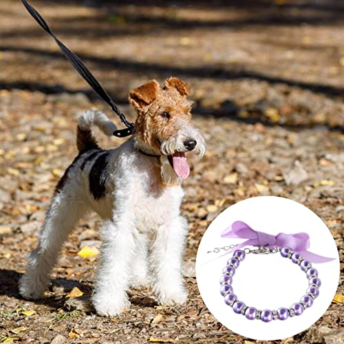 ATHERR Collares ajustables para mascotas, collar de diamantes de imitación, joyería con perlas brillantes, cintas para mascotas, gatos, perros, taza de té Chihuahua Yorkie