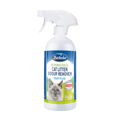 Bactador Desodorante En Spray para Gatos 500ml - Limpiador Enzimático Microbiológico - Neutralizador De Olores para La Arena del Gato -contra La Orina De Gato Y Los Olores De Animales