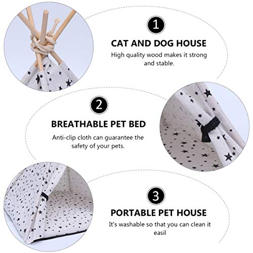 Balacoo Casa Tipi para Mascotas - Tienda Portátil para Mascotas Cama para Perros Y Gatos con Cojín Cama Lavable para Perros Y Gatos para Interiores