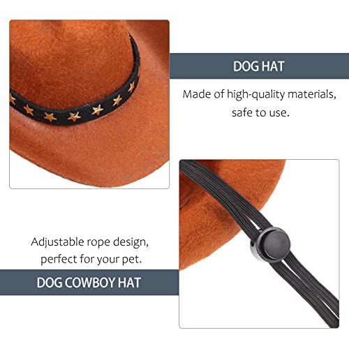 Balacoo HUNTIER - Sombrero de vaquero para perro, gorro de pepei, gorro ajustable, accesorio para disfraz de cowboy para cachorros, para fiestas, foto M
