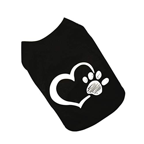 Balacoo Mascota Suave Algodón Camiseta Abrigo Puente Pequeño Perro Gato Gatito Chaqueta Ropa para Cachorros para Peluche Chihuahua Yorkshire Caniche Cachorro Maltés Pug-Negro Talla S