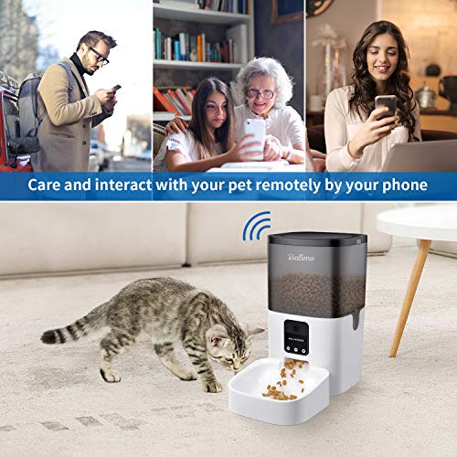 Balimo Lena 4L 2.4G WLAN Comederos automáticos de Mascotas para Perros y Gatos con App Control, Full 1080p HD Cámara y Visión Nocturna con Control Programable por Temporizador 8 Comidas/día