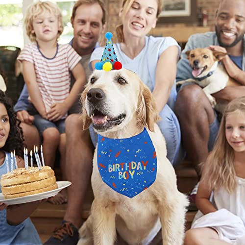 Bandana de Cumpleaños para Perros,Set de Bandana de Cumpleaños para Perro Bufanda Sombrero Pañuelo Hueso para Fiestas de Cumpleaños,Baberos Triángulo,Pequeños Medianos Grandes Mascotas Decoraciones