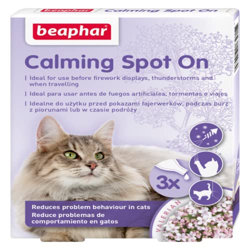 Beaphar 3 Pipetas Spot On Calming para Gatos 0,4 Ml 25 g, Negro