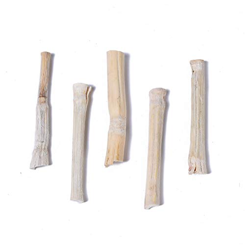 Bebliss 5 Unids/lote Pequeñas Mascotas Bambúes Dulces Naturales de alta fibra Masticar Juguetes Molares Bocadillos Saludables Para Conejos Conejillos de Indias Ardilla Chinchilla, Color Caqui