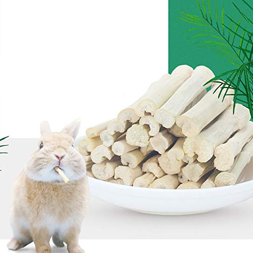 Bebliss 5 Unids/lote Pequeñas Mascotas Bambúes Dulces Naturales de alta fibra Masticar Juguetes Molares Bocadillos Saludables Para Conejos Conejillos de Indias Ardilla Chinchilla, Color Caqui