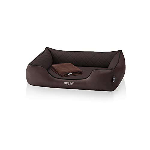 BedDog Premium Cama ortopédica para Perro Buffy, Espuma con Memoria, sofá para Perro, Felpa Regalo - Chocolate (marrón)