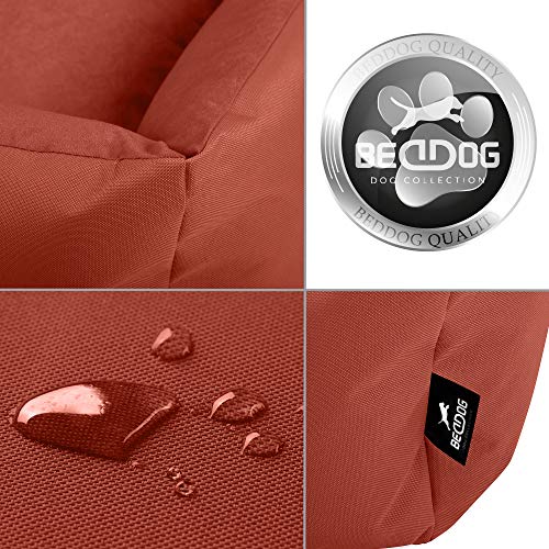 BedDog® Zara colchón para Perro S hasta XXXL, 10 Colores, Cama para Perro, sofá para Perro, Cesta para Perro, S, Hazelnut (ladrillo)