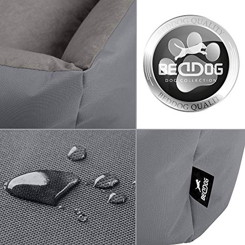 BedDog® Zara colchón para Perro S hasta XXXL, 10 Colores, Cama para Perro, sofá para Perro, Cesta para Perro, XXL, Steel-Grey (Gris)