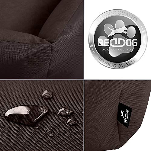 BedDog® Zara colchón para Perro S hasta XXXL, 10 Colores, Cama para Perro, sofá para Perro, Cesta para Perro, XXXL, Chocolate (marrón)