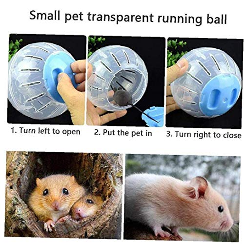 Berrywho Actividad de plástico Pet Bola Redonda de Pequeños Animales de Juguete Hamster Ratones Juguete Transparente hámster Bola Accesorios Jaula