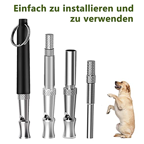 BERYCH 4 silbatos para perros, ultrasónicos de alta calidad, silbato para perros, cabaña ajustable, con cordón a juego