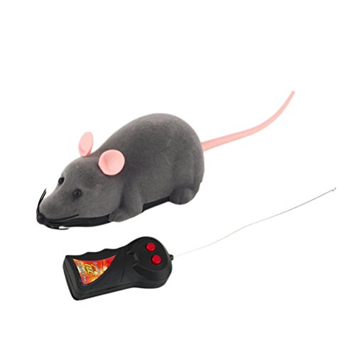 Binnan Juguete Mini Ratón Rata con Control Remoto de Dos Canales para Gatos o Niños, Gris