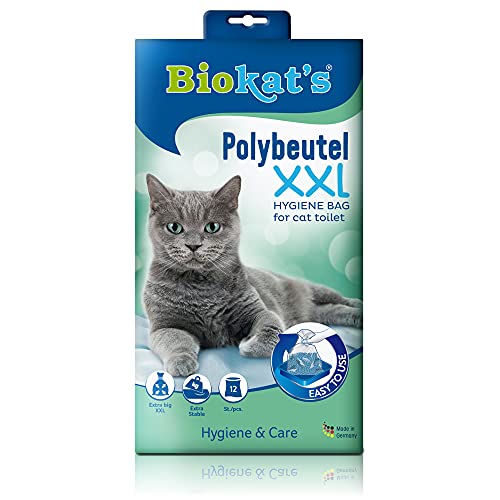 Biokat's XXL, bolsas desechables - Para colocar en el arenero para gatos - Cambio higiénico y sencillo de la arena para gatos, 12 unidades