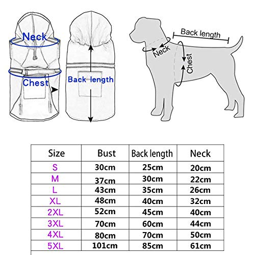 BLEVET Mascota Perro Impermeables con Capucha Chubasqueros para pequeña Medianas Grandes Perros MZ058 (4XL, Pink)