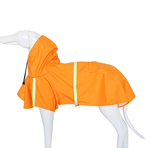 BLEVET Mascota Perro Impermeables con Capucha Chubasqueros para pequeña Medianas Grandes Perros MZ058 (XXL, Orange)
