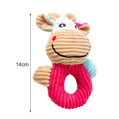 Bodhi2000 Juguetes de peluche suave para mascotas, juguete interactivo con forma de oso de vaca de conejo de peluche juguete para masticar juguetes para mascotas, regalos para niños y niñas, oso