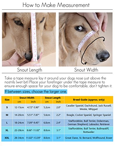 Bozal para perro Ubest blando, evita morder y masticar, disponible en 4 colores y en tamaño S/M/L/XL/XXL