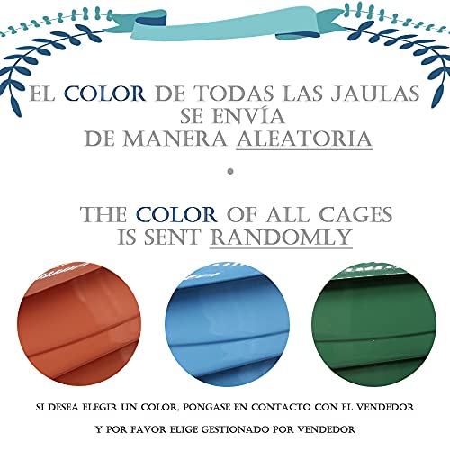 BPS Jaula Pájaros Metal con Comedero Bebedero Columpio Saltador Cubeta Color envia al Azar 46 x 26 x 33 cm BPS-1161 