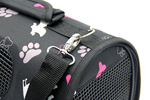 BPS® Transportín Portador Bolsa Bolso de Tela para Mascotas Perros Gatos Animales Transportadoras 3 Tamaños S/M/L Elegir (L, Negro) BPS-5636N