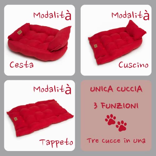 BRAIS Cama multiusos para mascotas con relleno 100 % puro algodón y 3 camas de 1 resistente en 3 colores / 3 medidas tamaño pequeño mediano y grande perro Bed