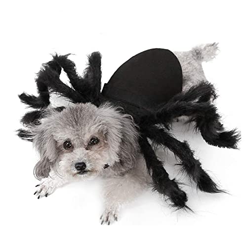 BRONG - Disfraz de Halloween para gatos y perros pequeños, diseño de araña, ajustable, para Halloween, cosplay, decoración de fiesta (S)