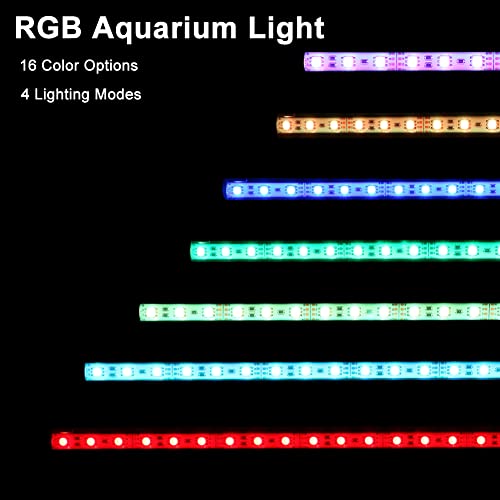 Brynnl Luz de acuario, luz LED para pecera con controlador de 24 teclas, luces multicolores de burbujas de aire, IP68, luz sumergible para pecera, impermeable, para plantas, acuario, pecera (28 cm)