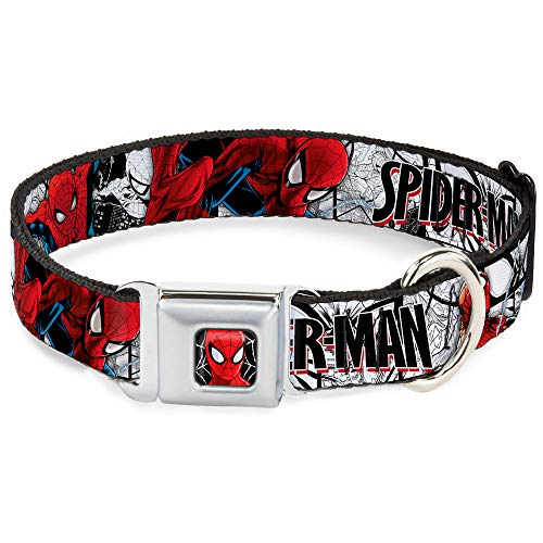 Buckle Down 9 – 15 "" spdu-Ultimate Spider-Man Face/Web Todo Color Collar de Perro