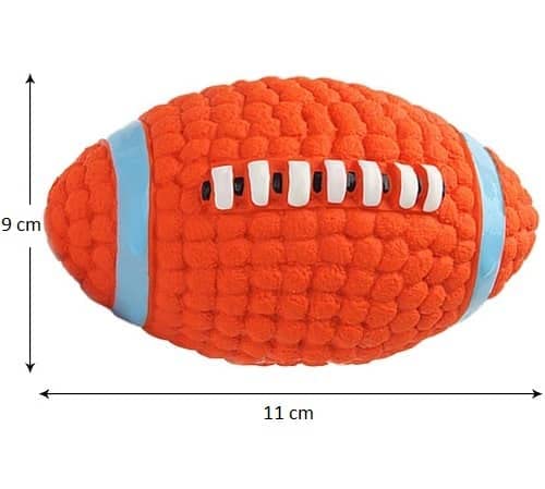 CABLEPELADO Pelota Rugby para Perro con Sonido Naranja (11 cm)