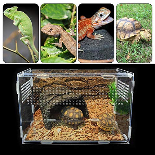 Caja de reproducción de reptiles Aional, lagarto, ciempiés, araña, camaleón, terrario, caja ornamental, terrario acrílico, caja transparente