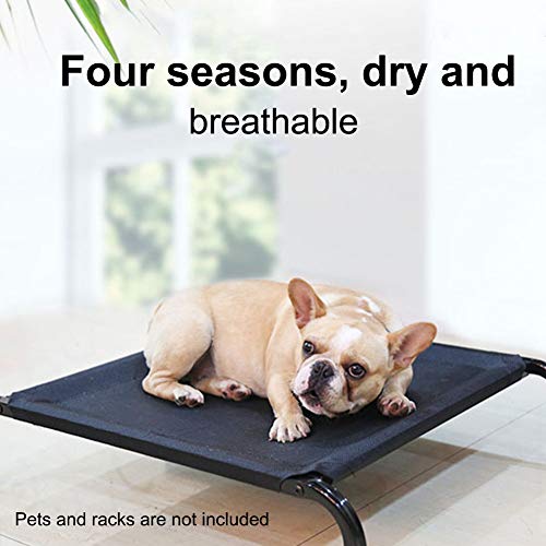 Cama de perro elevada de enfriamiento para mascotas de tela de malla para cachorros cubierta de repuesto portátil de malla para acampar al aire libre con marco de metal para mascotas (tamaño: S)