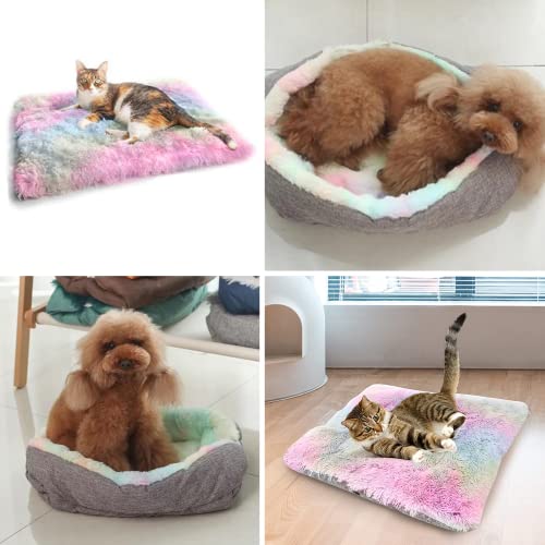 Cama para Gatos Perros 2 en 1 Almohadas Camas para Perros Gatos, Manta Cojín para Perros Gatos de Doble Uso, Nido de Gato Perritos Lavable Felpa Sofá de Gatos Perros Pequeños (Multicolor)