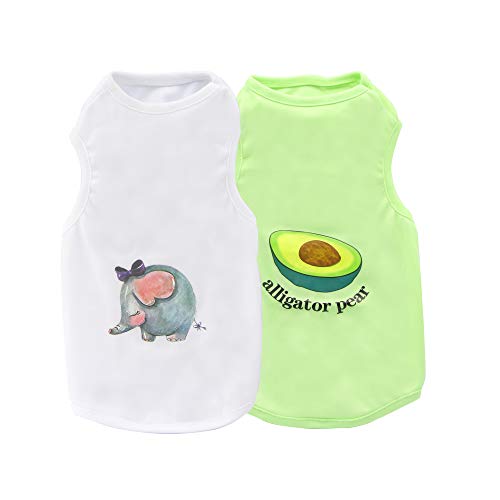 Camisas para Perros, Camiseta sin Mangas para Mascotas de Verano YAODHAOD, Sudadera para Perros con Estampado Suave y Transpirable para Ropa para Perros pequeños a medianos (Paquete de 2) (Medium)