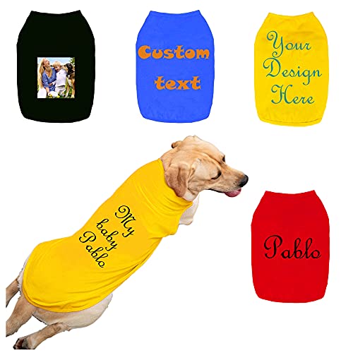 Camisetas personalizadas de verano para perros, camisetas personalizadas con chaleco con tu nombre / foto / logotipo para mascotas, perros, cachorros, gatos, gatitos