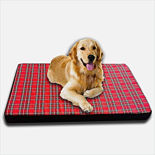 Caseta colchón para Perro o Gato, Cama de 5 cm y 9 cm, de Espuma viscoelástica Lavable y desenfundable (60 x 50 cm, Esponja Escocesa + Espuma viscoelástica de 9 cm)
