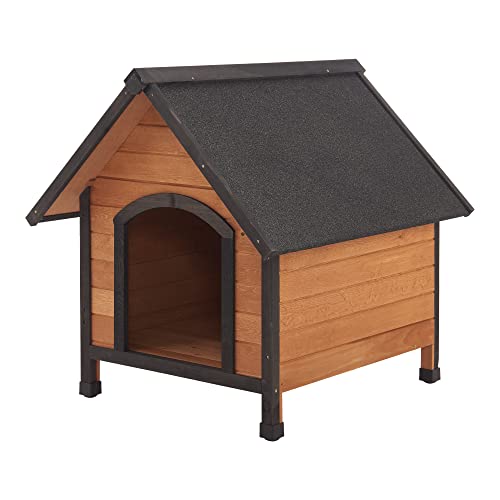 Caseta para Perros Casa para Mascota Exterior Tejado Impermeable Abeto Betún 83 x 78 x 88 cm Natural Negro