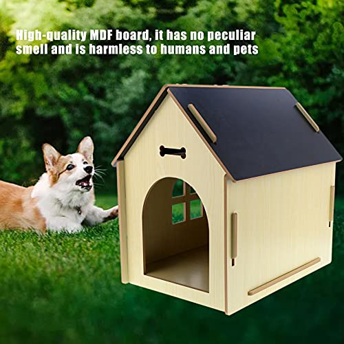 Caseta para Perros, Interior Aire Libre Preciosa Casa Plegable para Mascotas para Exteriores para Perros(Gris)