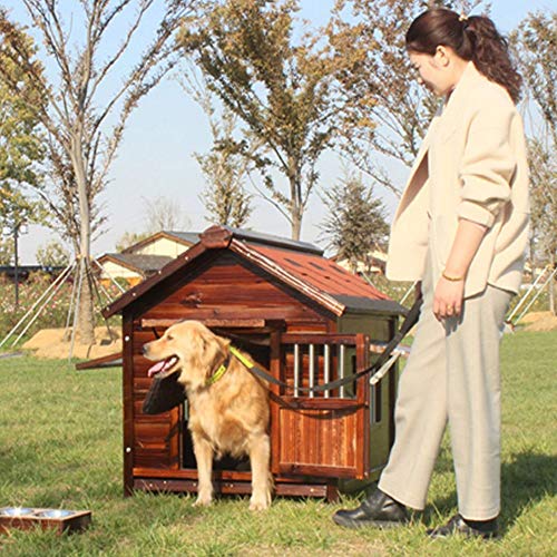 Casetas para perros Casa del animal doméstico Perro Criado Vent y balcón al aire libre y for uso en interiores, casa del animal doméstico del refugio for cachorros y perros, madera for perro perro de