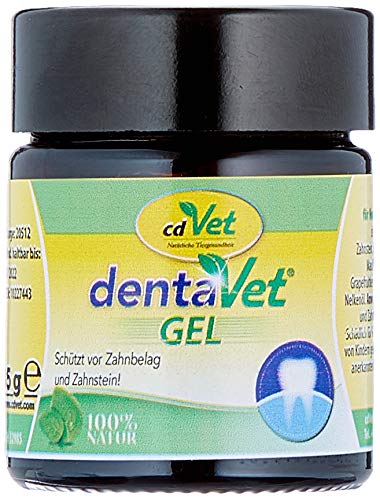 cdVet DentaVet Gel - Crema dental natural para limpieza dental, eliminación de sarro y higiene bucal para perros y gatos