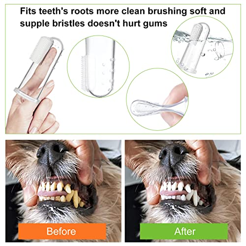 Cepillo de dientes para perros,8 Piezas Cepillos de Dientes para Mascotas Cepillos de Dientes del Perro Cepillo Dientes Perro Dedo,para Mascotas Limpieza