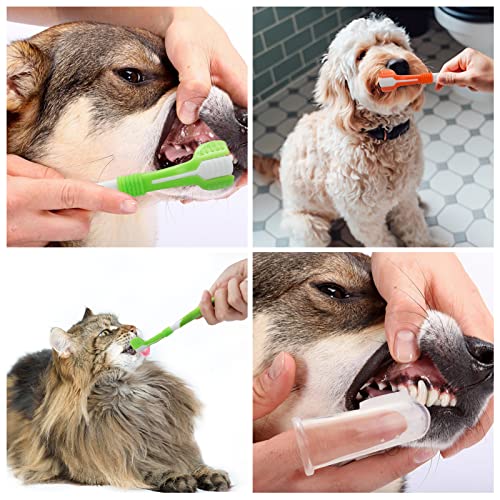 Cepillo de dientes para perros,8 Piezas Cepillos de Dientes para Mascotas Cepillos de Dientes del Perro Cepillo Dientes Perro Dedo,para Mascotas Limpieza