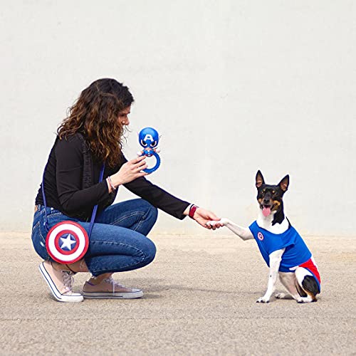 CERDÁ LIFE'S LITTLE MOMENTS - For Fan Pets, Camiseta para Perro del Capitan America/Avengers - Licencia Oficial Marvel, Azul