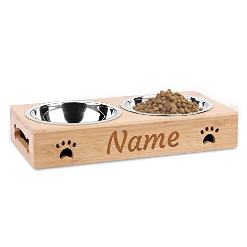 CGFN Personalizados Cuenco para Mascotas, Cuenco para Perros con Nombre, Comederos para Perros Gatos - Nombre y Texto Personalizables, Recomendado para Perro Pequeño y Mediano o Gato (350ml x 2)
