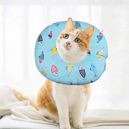 Changrongsheng Collar Isabelino Gato Collar de Recuperación para Mascotas Collar Protector para Gato Collares Cono de Suave Ajustable para Gatito Cachorro Conejo Después de la Cirugía, S, 2-5 kg