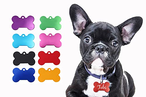 chapitas personalizadas para Perros - Chapa grabada para perros de varios tamaños - placa identificacion collares para perros (Negro, Pequeño 40X26mm)