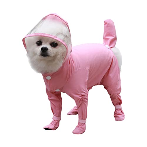 Chaqueta impermeable para perros impermeable de una pieza con capucha poncho impermeable para mascotas cobertura de cuerpo completo fácil de usar traje ajustable para días de lluvia para perros Ganmek